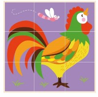 Кубики Viga 9pcs Stacking Cube Puzzle - Farm Animals (50833) фото №5 — интернет-магазин Desire.md