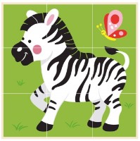 Кубики Viga 9pcs Stacking Cube Puzzle - Wild Animals (50834)