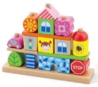 Кубики Viga Stacking Blocks - City (50043) фото №2 — интернет-магазин Desire.md