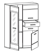 Витрина Gerbor Vusher (REG1W2D2 SL/P) Nimfeia Alba/White Polish фото №2 — интернет-магазин Desire.md