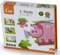 Пазл Viga 4in1 4-Puzzle Farm (50069) фото №2 — интернет-магазин Desire.md