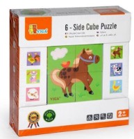 Кубики Viga 6-side Cube Puzzle - Farm Animals (50835)