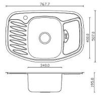 Chiuvetă de bucătărie Fabiano 78x51x15 0.8 RIF imaginea #2 — magazin online Desire.md