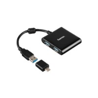 Разветвитель Hama 3.1 Hub USB-C Adapter Black (12325)