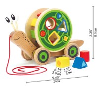 Игрушка каталка Hape Walk-a-long Snail (E0349A) фото №3 — интернет-магазин Desire.md