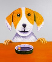 Pictură Oil Paintings Hungry dog (ANI15000949)