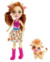 Păpușa Enchantimals Cailey Cow Doll & Curdle Figure (FXM77) imaginea #2 — magazin online Desire.md