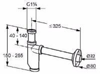 Сифон для раковины Kludi Esprit G1 1/4" (1001305-40) фото №2 — интернет-магазин Desire.md