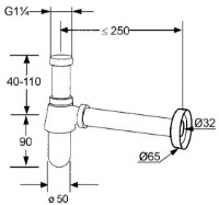 Sifon pentru lavoar Kludi G 1 1/4 (1010505-00) imaginea #2 — magazin online Desire.md