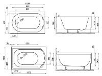 Cadă de baie Polimat Mini 110x70 (S) (12929) imaginea #3 — magazin online Desire.md