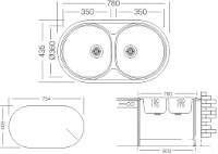 Chiuvetă de bucătărie Montebella 780x435/20 Cobra imaginea #2 — magazin online Desire.md