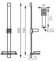 Set pentru duș Ferro Quadro N110 imaginea #2 — magazin online Desire.md