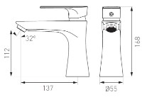 Baterie lavoar Ferro Square BAQ2  imaginea #2 — magazin online Desire.md