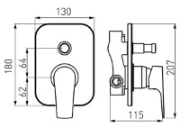 Baterie de duș Ferro Tiga BTG7PVL imaginea #2 — magazin online Desire.md