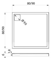 Cadița de duș New Trendy Lido B-0272 90x90x6 (12478) imaginea #2 — magazin online Desire.md