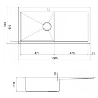 Chiuvetă de bucătărie Aquasanita Helika LUN101M-L imaginea #3 — magazin online Desire.md