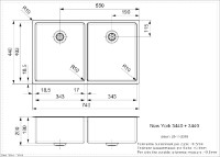 Chiuvetă de bucătărie Reginox New York 34x40+34x40 (L) imaginea #2 — magazin online Desire.md