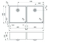 Кухонная мойка Reginox New York 40x40+40x40 (L) фото №2 — интернет-магазин Desire.md