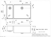 Кухонная мойка Reginox New York 50x40+18x40 (L) фото №2 — интернет-магазин Desire.md