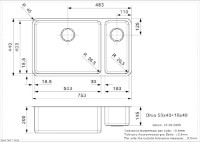 Chiuvetă de bucătărie Reginox Ohio 50x40+18x40 (L) imaginea #2 — magazin online Desire.md