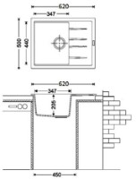 Chiuvetă de bucătărie Fabiano Classic 62x50 Antracit imaginea #2 — magazin online Desire.md