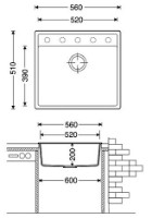 Chiuvetă de bucătărie Fabiano Quadro 56x51 Titanium imaginea #2 — magazin online Desire.md