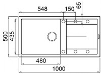 Chiuvetă de bucătărie Elleci Unico 480 62 Bianco Antico (LGU48062) imaginea #2 — magazin online Desire.md