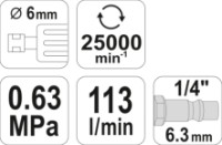 Пневматическая шлифмашина Yato YT-09632 фото №3 — интернет-магазин Desire.md