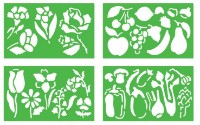 Set de șabloane Quercetti Stencils Flovers and Fruits (2615)