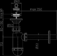 Сифон для раковины AlcaPlast A410 63" 32 (3818) фото №2 — интернет-магазин Desire.md