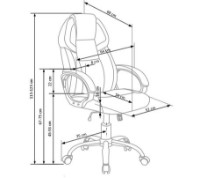 Офисное кресло Halmar Barton Black/White фото №5 — интернет-магазин Desire.md