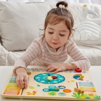 Calendar pentru copii Classic World Wooden Calendar and Clock (54211)  imaginea #3 — magazin online Desire.md