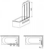 Шторка для ванной Aquaform Modern 3 (170-06992)
