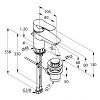 Baterie lavoar Kludi Pure & Easy (373850565) imaginea #2 — magazin online Desire.md