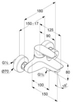 Смеситель для ванны Kludi Pure & Solid (346810575) фото №2 — интернет-магазин Desire.md