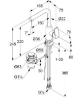 Смеситель для умывальника Kludi Pure & Style (400250575) фото №2 — интернет-магазин Desire.md