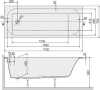 Ванна Sanplast WP/Free 70x170+STW (610-040-0070-01) фото №3 — интернет-магазин Desire.md