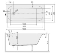 Ванна Sanplast WP/Free 75x180+STW (610-040-0190-01) фото №2 — интернет-магазин Desire.md