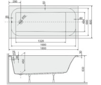 Ванна Sanplast WP/Free 80x180+STW (610-040-0290-01) фото №2 — интернет-магазин Desire.md
