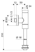 Смывное устройство для писсуара Schell 024760699 (18x200 chromium) фото №3 — интернет-магазин Desire.md