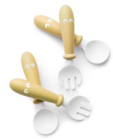 Set lingurite si furculite BabyBjorn Powder Yellow (073066A)