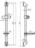 Душевая штанга Rubineta Bora (621002) фото №2 — интернет-магазин Desire.md