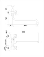 Смеситель для ванны Rubineta Milano-1 K (M1SK06) фото №2 — интернет-магазин Desire.md