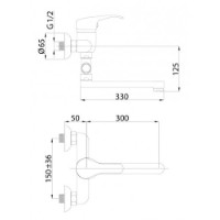 Смеситель для ванны Rubineta Optima-12/C (O2CK08) фото №2 — интернет-магазин Desire.md