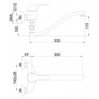 Смеситель для ванны Rubineta P-12/G Star (P2GK01) фото №2 — интернет-магазин Desire.md