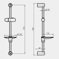 Душевая штанга Rubineta Practic (621009) фото №2 — интернет-магазин Desire.md
