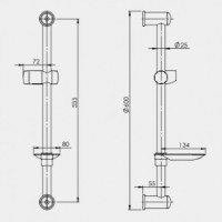 Душевая штанга Rubineta Varianta (621010) фото №2 — интернет-магазин Desire.md