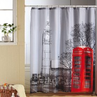 Занавеска для ванной MSV London 180x200cm (42111) фото №2 — интернет-магазин Desire.md