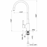 Смеситель для кухни Rubineta Flexy-33 BK (FL30068) фото №3 — интернет-магазин Desire.md