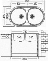 Chiuvetă de bucătărie Montebella 780x435/20 Angora imaginea #3 — magazin online Desire.md